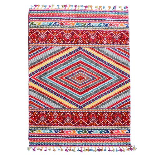 Tapis Noar Rouge, Jaune, Bleu, Orange, Gris
