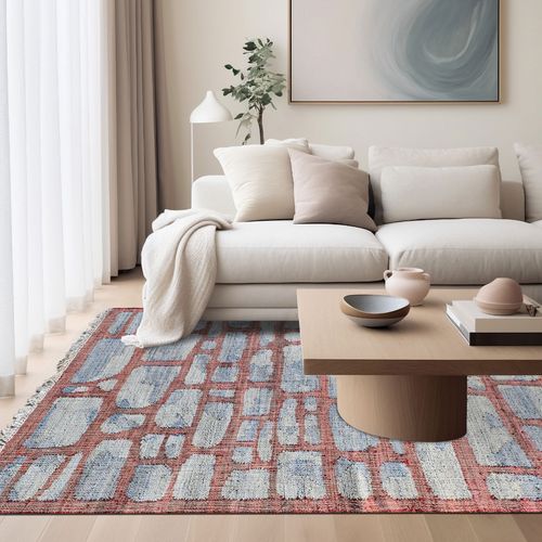 Tapis Kl Jutap Bleu, Gris, Lit De Vin