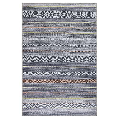 Tapis Nobasta Gris, Orange, Jaune, Blanc