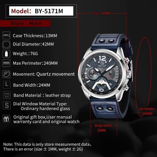 Montre à Quartz en Acier Inoxydable pour Homme, Étanche, Chronographe