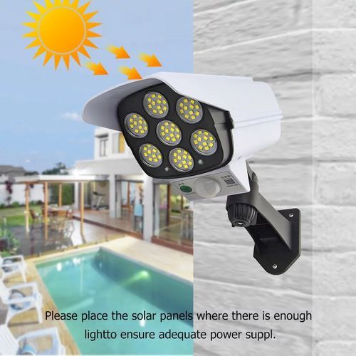 Lamp Alimenté Lumière avec Telecommande Projecteur de Rue Lampe Solaire Extérieure Jardin Sécurité Veilleuse