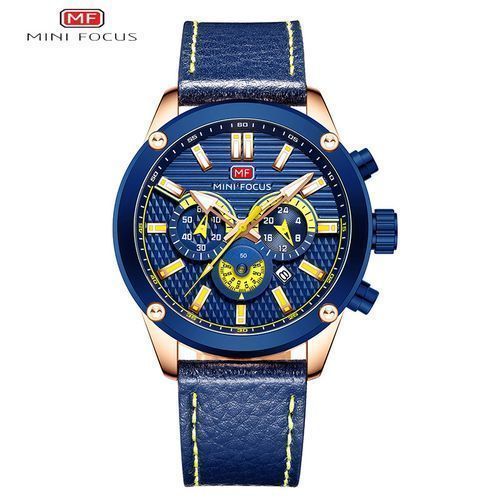 Mini Focus Montre-bracelet en Cuir pour Hommes, Nouvelle Mode, Étanche, Lumineuse