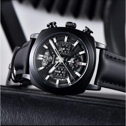 Montre Chronographe Bracelet en Cuir Attrait