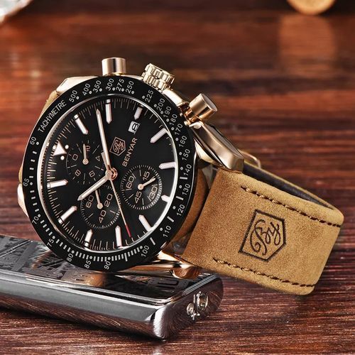 Montre Chronographe Homme en Cuir Dan