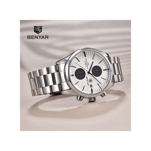 Montre Bracelet Argent pour Hommes Chronographe Cadran