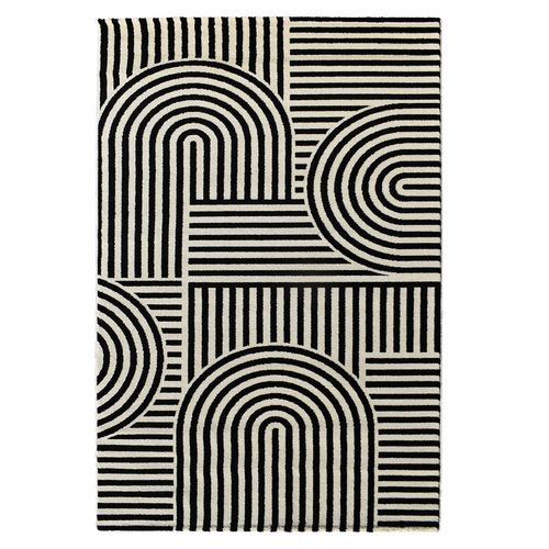 Tapis Suki Noir, Crème