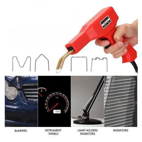 Kit de soudeur en plastique amélioré de 150 W, agrafeuses à chaud, kit de réparation de pare-chocs de voiture, pistolet à souder en plastique 2 en 1 avec tiges de soudure