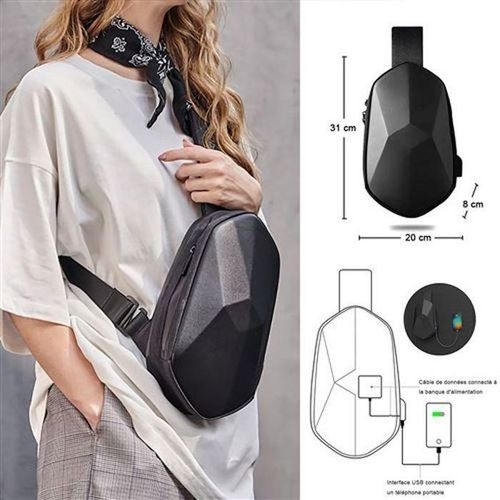 Fashion Sac à Bandoulière de Mode de Sport Extérieur à Main Croisé Décontracté Avec Chargeur USB