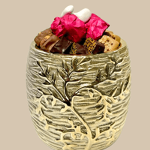 Ceramique Feuille Dore