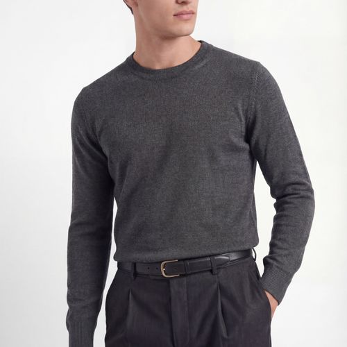 Crew Neck Knit – Charcoal Grey – Wool & Silk Blend