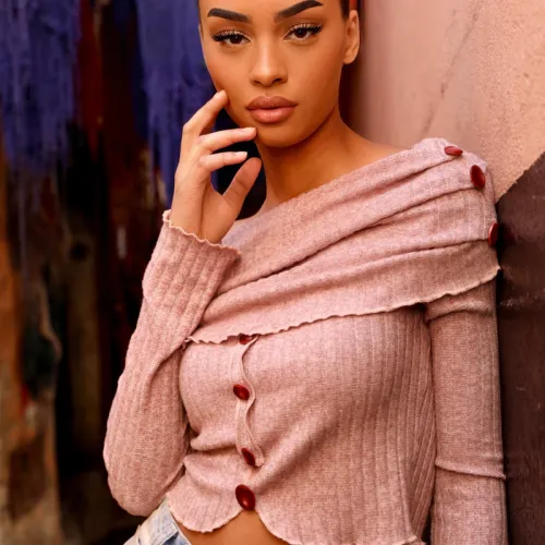 Top en Maille Bustier avec Fronces
