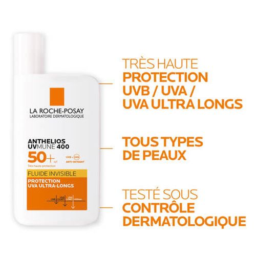 Anthelios Crème Solaire Fluide Invisible Spf50 = Eau Thermale Offert