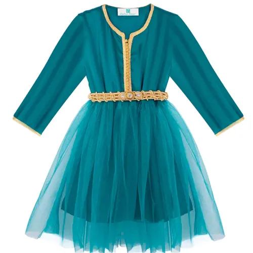 Caftan avec Manches en Crêpe Georgette en Soie