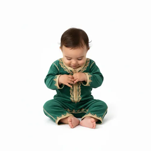 Grenouillère - vert royal pour bébé sans selham