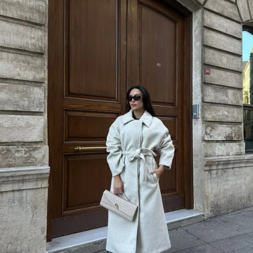 Manteau Long Oversize Ceinturé 