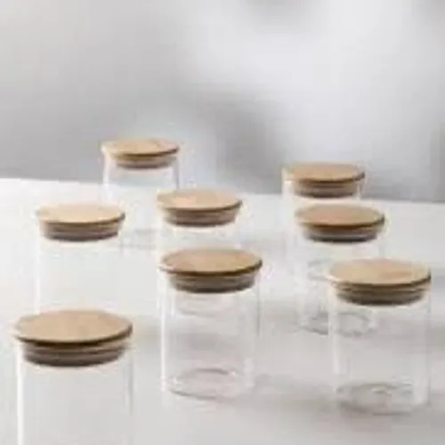 Lot 6 Bocaux en Verre 250 ml Couvercle Hermétique