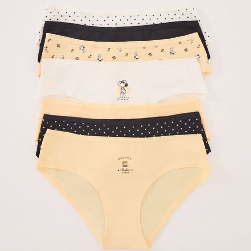 Lot de 7 Culottes Larges en Coton avec Imprimé Snoopy