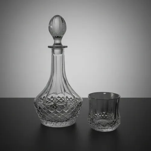 Ensemble carafe et 6 verres classiques taillés