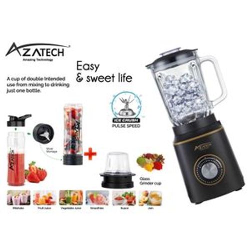 Blender Mixeur 3 en 1 5 Vitesses Bol En Verre 1,5l + Mini Hachoir + Smoothie 600ww