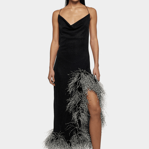 Robe De Soirée Lumière Bicolore Plumage