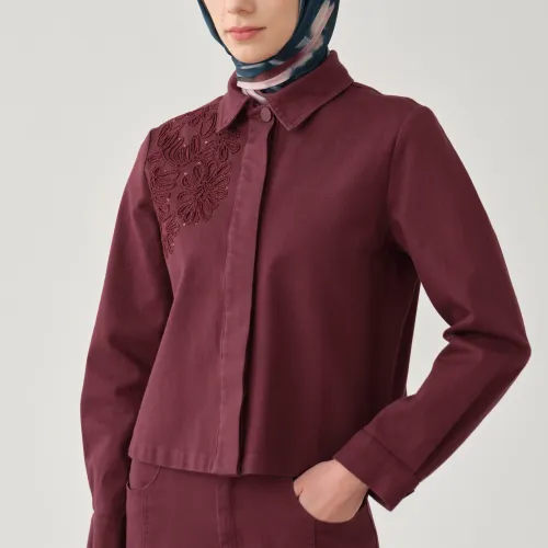 Veste En Toile Mini Avec Détails Brodés