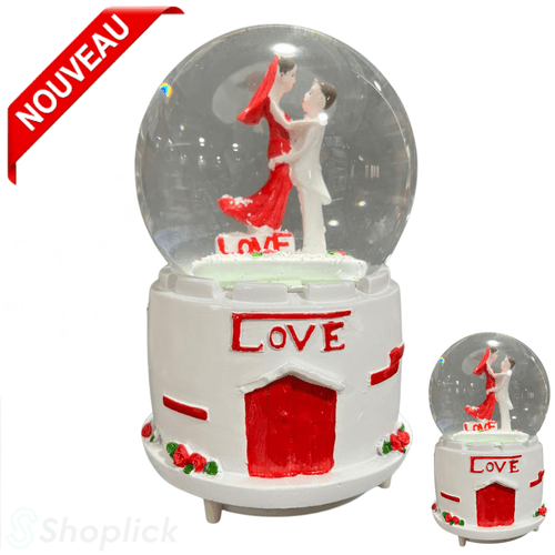 Boîte À Musique Boule À Neige Musicale En Verre Cristal – Couple Décoration Cadeau