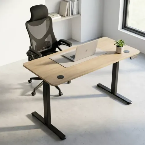 Pack Imanol + Maxim Bureau Assis-debout Électrique Chêne