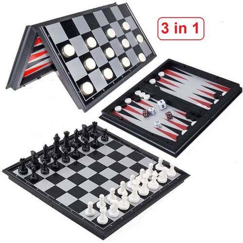 Jeu Déchecs 3 En 1 Pour Enfants Et Adultes, Jeu De Backgammon Avec Échiquier