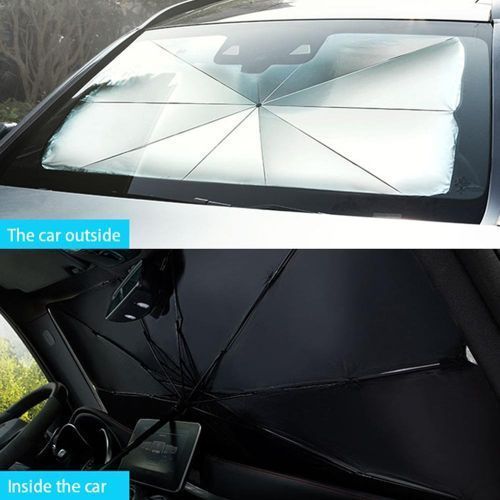 Couvre Pare-brise Parapluie Pliable En Titane Et Argent, Bloc De Lumière, Rayons Ultraviolets