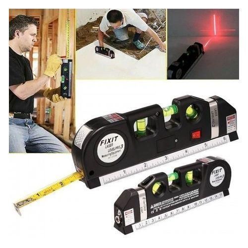 Niveau Laser Multifonction : 3 Lignes, Ruban À Mesurer Et Niveau À Bulle, 4 En 1