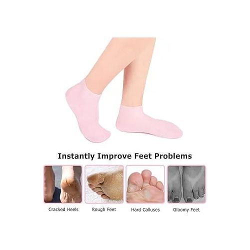 1paire De Chaussettes Hydratantes En Gel, Soin Des Pieds Et Talons Secs Fissurés