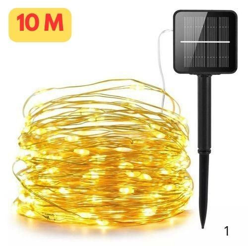 Guirlande Lumineuse Solaire Étanche - 10m, 80 Led Pour Jardin, Terrasse Et Fêtes