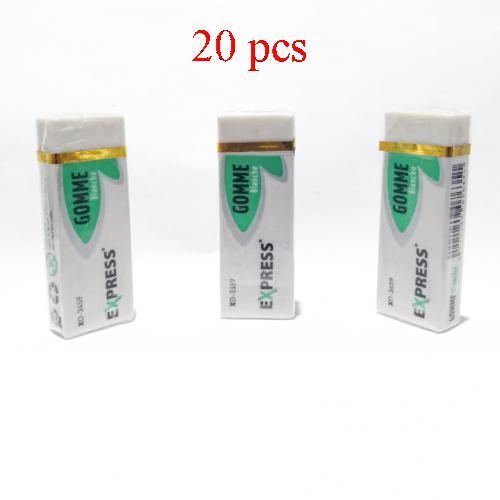 Express 20 Pcs Grande Gommes Blanc Pour Un Effaçage Optimal Régulier