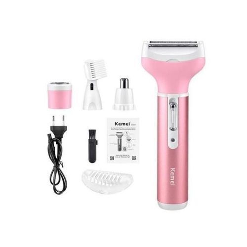 Kemei Rasoir Électrique Multifonction 4 En 1, Rechargeable Pour Nez, Oreilles, Corps Et Visage Femmes