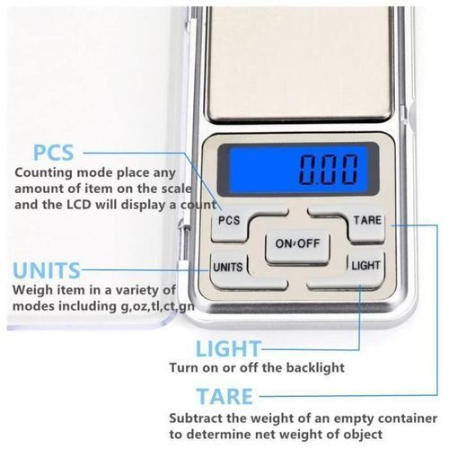 Mini Balance Numérique De Poche – Balance De Précision Pour Bijoux, Or, Diamants Et Cuisine