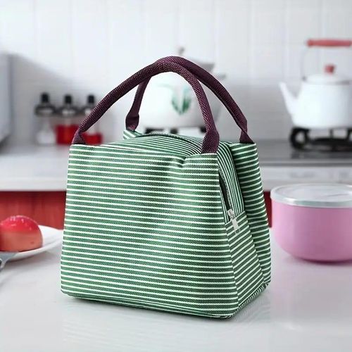 Sac À Lunch Isotherme Réutilisable, Sac Repas Portable Avec Doublure Isolante, Pour Bureau, Voyage Et Pique-nique, Vert