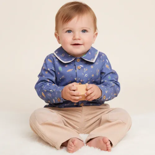 Chemise Bébé Garçon À Motif Espace – Douceur & Imagination