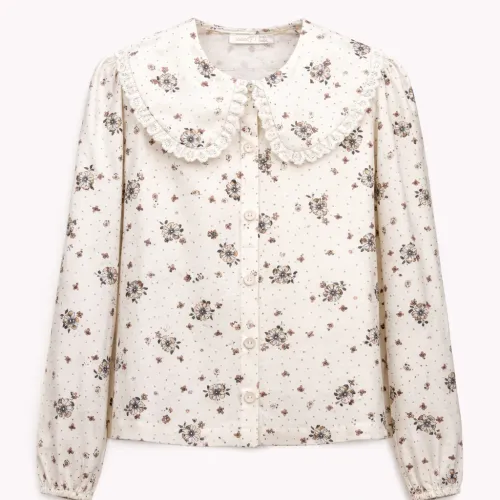 Blouse Imprimée À Col Volanté – Fille