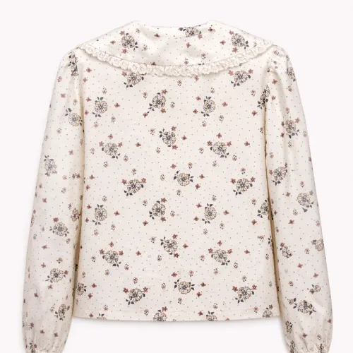 Blouse Imprimée À Col Volanté – Fille