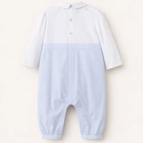 Barboteuse Élégance Bleu Ciel – Bébé Garçon