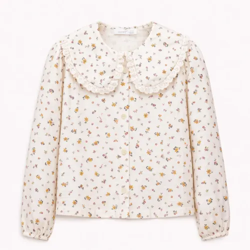 Blouse Fleurie À Col Volanté – Fille