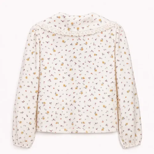 Blouse Fleurie À Col Volanté – Fille