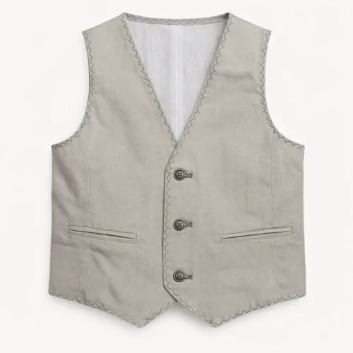 Gilet Garçon Beige Élégant – Style Classique Raffiné