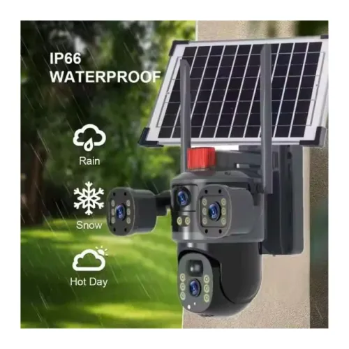 Caméra De Sécurité Solaire 4k Avec 3 Lens Triple Objectif 15mp