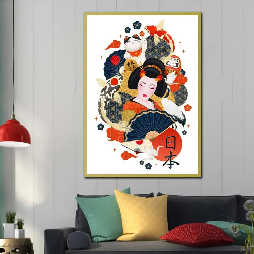 Tableau Kakemono Geisha – Voyage Artistique