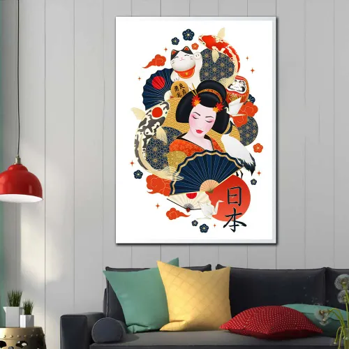 Tableau Kakemono Geisha – Voyage Artistique