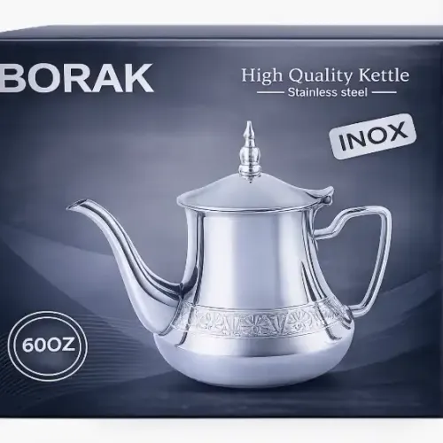 Théière Marocaine Moderne En Inox – 60 Oz – Élégante, Résistante Et Pratique