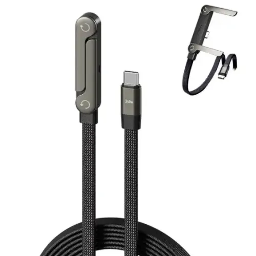 Câble De Charge Rapide 240w Pliable Avec Support – Ultra Résistant