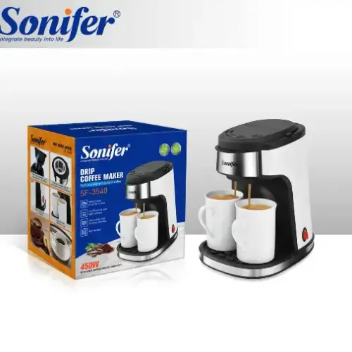 Machine À Café Filtre – 2 Tasses En Porcelaine – 450w (sf-3540)