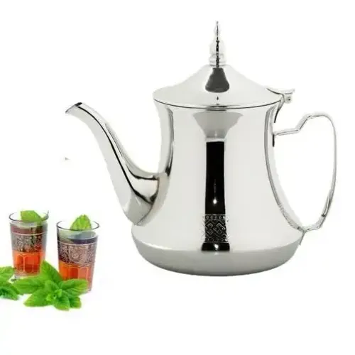 Théière Marocaine Moderne En Inox – 48 Oz – Design Élégant Et Durable